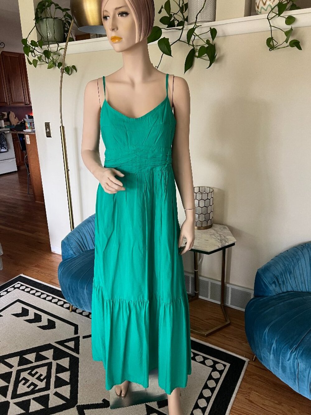 Universal Thread Green Smocked Tiered Maxi Sundress Medium